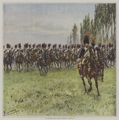 De charge van de Paardengrenadiers door after Felicien baron de Myrbach Rheinfeld