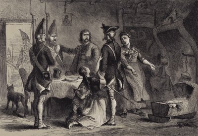 Dienstplicht van Duitse soldaten voor dienst in Amerika door after Felix Octavius Carr Darley