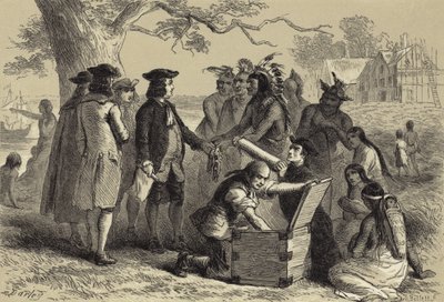 Penns verdrag met de Indianen door after Felix Octavius Carr Darley
