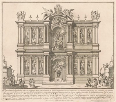 De Seconda Macchina voor de Chinea van 1746: De Gebieden van het Koninkrijk Napels door after Francisco Preciado de la Vega Miguel