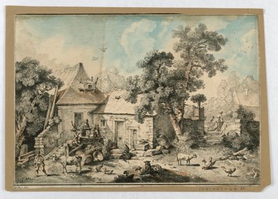 Zittende herder door after Francois Boucher