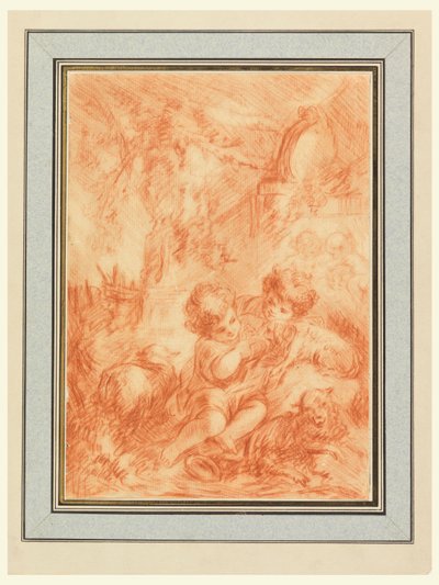 Twee Kinderen door after Francois Boucher