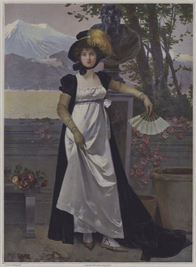Portret van een vrouw door after Francois Flameng