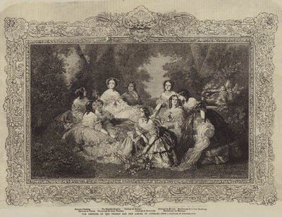 De keizerin van Frankrijk en haar hofdames door after Franz Xaver Winterhalter
