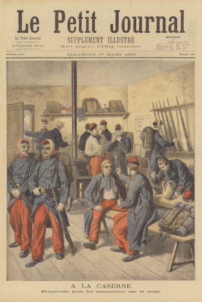 Franse soldaten in hun kazerne door after Frederic Theodore Lix