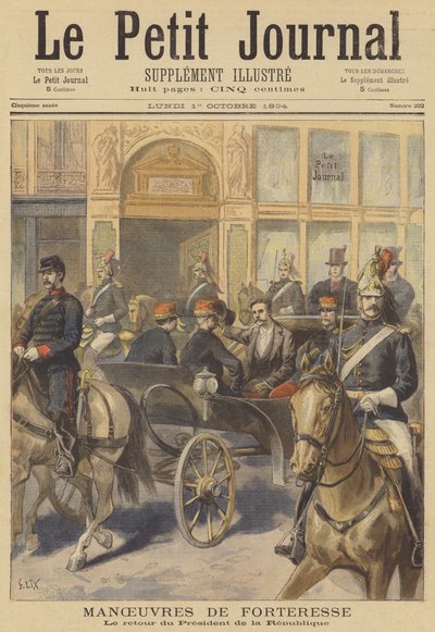 President Casimir-Perier keert terug van het bekijken van de manoeuvres van het Franse leger door after Frederic Theodore Lix