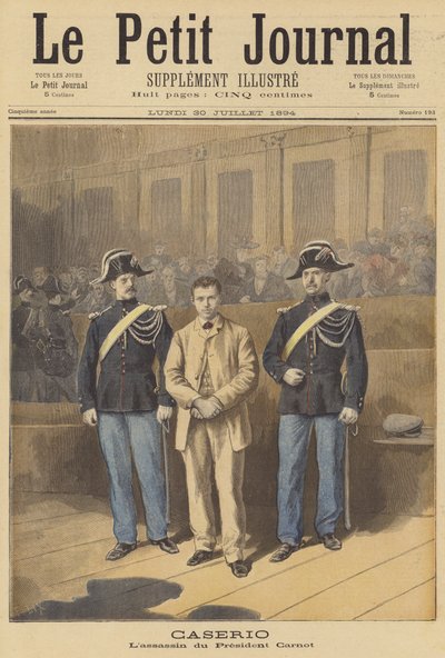 Sante Geronimo Caserio; moordenaar van president Carnot van Frankrijk door after Frederic Theodore Lix