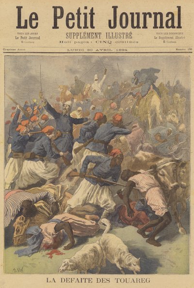 De nederlaag van de Toeareg door after Frederic Theodore Lix