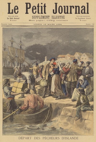 De vissers van IJsland maken zich klaar om naar zee te gaan door after Frederic Theodore Lix