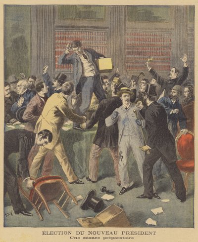 Onrustige scènes terwijl Franse parlementariërs de verkiezing van een nieuwe president bespreken door after Frederic Theodore Lix