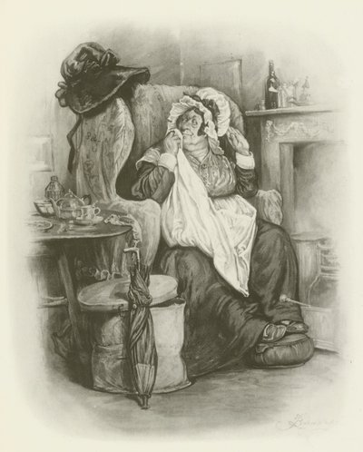 Mevrouw Gamp door after Frederick Barnard