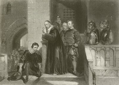 Aartsbisschop Laud zegent Strafford door after George Cattermole