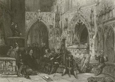 Puriteinse soldaat predikt door after George Cattermole