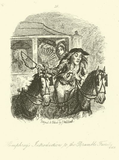 Illustratie voor Humphry Clinker door Tobias Smollett door after George Cruikshank