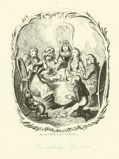 Illustratie voor Humphry Clinker door Tobias Smollett door after George Cruikshank
