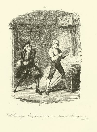 Illustratie voor Peregrine Pickle door Tobias Smollett door after George Cruikshank