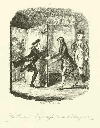 Illustratie voor Peregrine Pickle door Tobias Smollett door after George Cruikshank