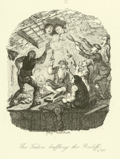 Illustratie voor Peregrine Pickle door Tobias Smollett door after George Cruikshank