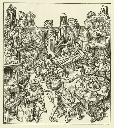 Bourgeois leven in de Middeleeuwen door after German School