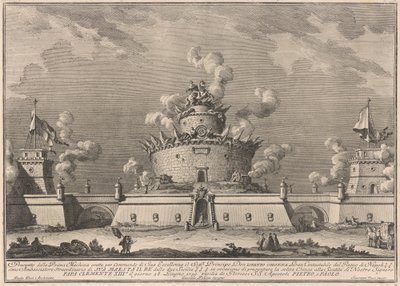 De Prima Macchina voor de Chinea van 1759: Een fort door after Giuseppe Palazzi Giuseppe Vasi after Paolo Posi
