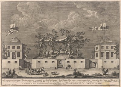 De Tweede Machine voor de Chinea van 1759: Een "Deliziosa" met een Bacchanaal door after Giuseppe Palazzi Giuseppe Vasi after Paolo Posi