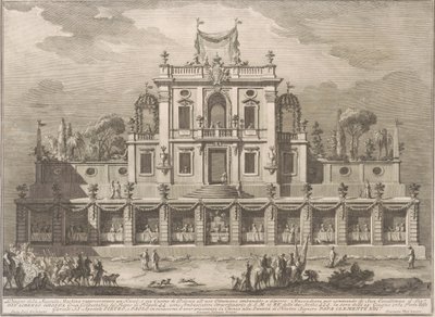 De Seconda Macchina voor de Chinea van 1762: Een Kiosk of Lusthuis in Ottomaanse Stijl door after Giuseppe Palazzi Giuseppe Vasi after Paolo Posi