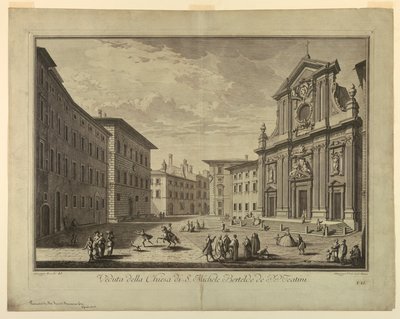 Uitzicht op Florence, plaat uit "Scelta di XXIV Vedute delle principali contrade, piazze, chiese, e palazzi della Città di Firenze" door after Giuseppe Zocchi