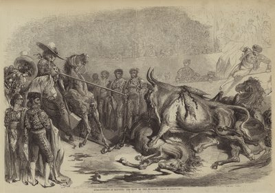 Stierengevecht in Bayonne, de slag van de Picadore door Gustave after Dore