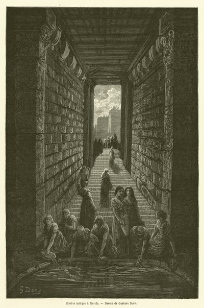 Antieke cisterne in Merida door Gustave after Dore