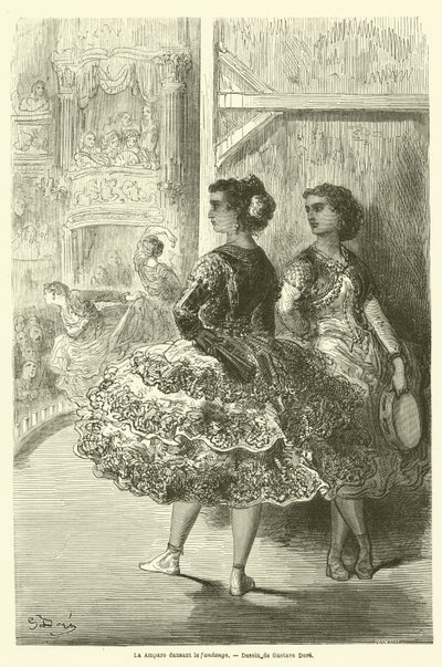 La Amparo danst de fandango door Gustave after Dore
