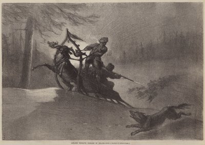Lapse Boeren achtervolgd door Wolven door Gustave after Dore