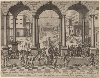 Het Bloedbad onder het Romeinse Triumviraat door after Hans Vredeman de Vries