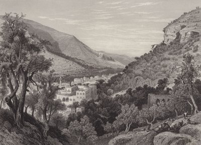 Nablus, het Oude Sichem door after Harry Fenn