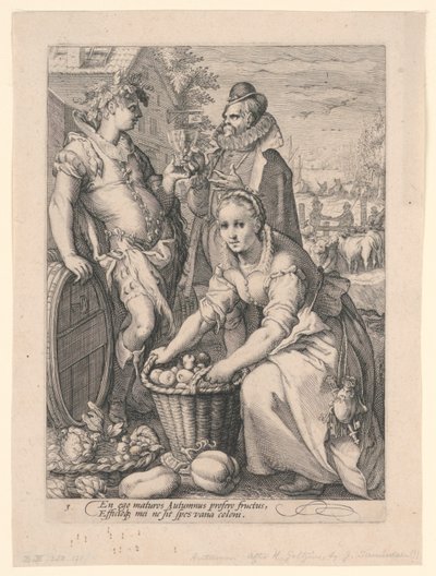 Vier Seizoenen (Herfst) door after Hendrik Goltzius
