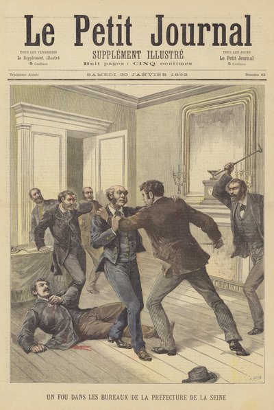Een gek in de kantoren van de Prefectuur van de Seine door after Henri Meyer