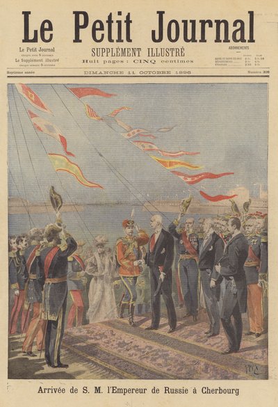 Aankomst van tsaar Nicolaas II van Rusland in Cherbourg door after Henri Meyer