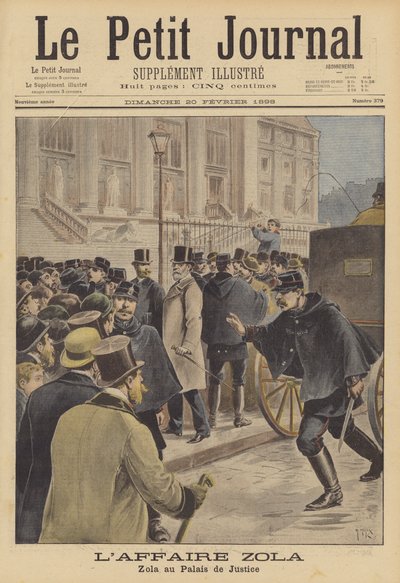 Emile Zola bij het Palais de Justice door after Henri Meyer