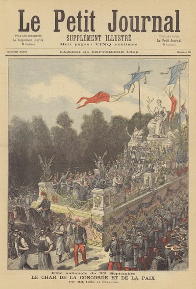 Praalgwagen van Concorde en Vrede op het nationale feest ter herdenking van het eeuwfeest van de geboorte van de Franse Republiek door after Henri Meyer