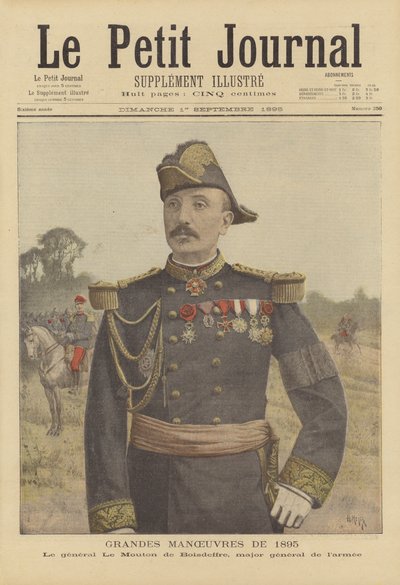 Grote manoeuvres van het Franse leger in 1895. Generaal Le Mouton de Boisdeffre door after Henri Meyer