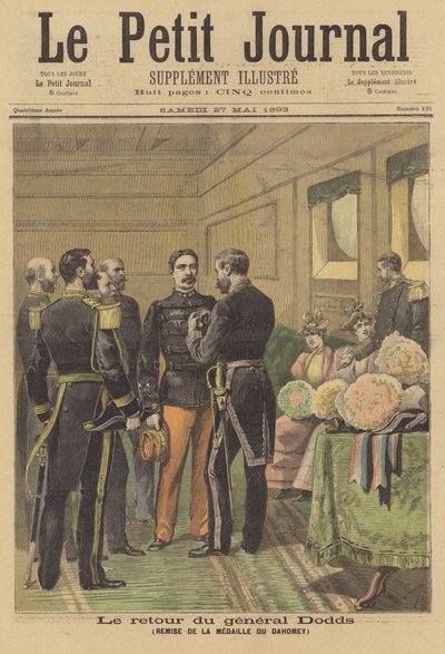 Generaal Dodds ontvangt de Dahomey-medaille bij zijn terugkeer in Frankrijk door after Henri Meyer