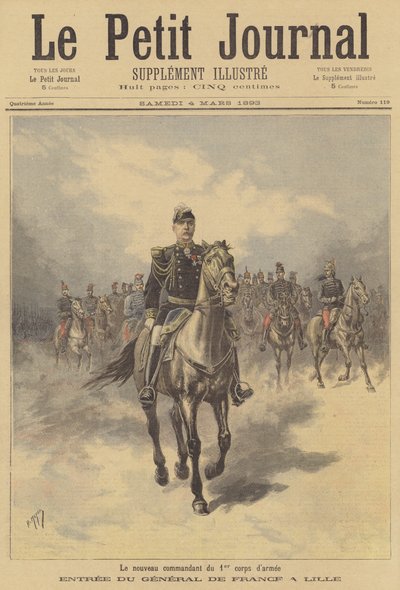 Generaal de France, nieuwe commandant van het 1e Korps van het Franse Leger, komt Lille binnen door after Henri Meyer