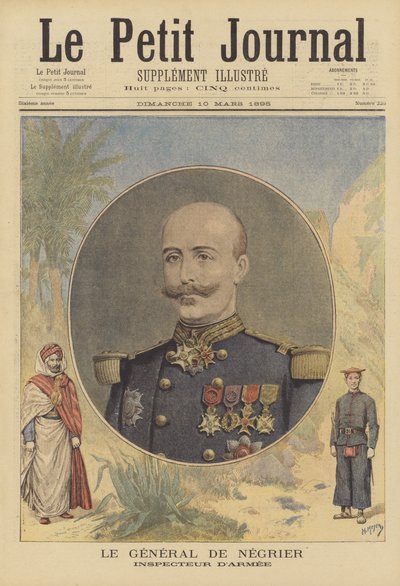 Generaal de Negrier, inspecteur van het Franse leger door after Henri Meyer