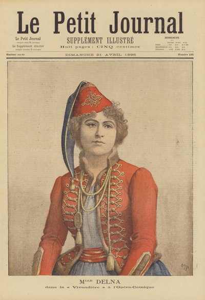Marie Delna in Vivandiere bij de Opera-Comique door after Henri Meyer