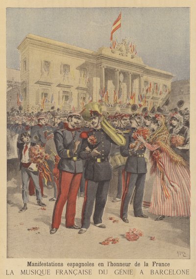 Populaire demonstraties van vriendschap jegens Frankrijk in Spanje door after Henri Meyer