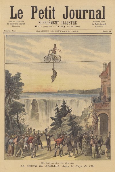 Recreatie van de Niagara Falls in een uitvoering van Le Pays d