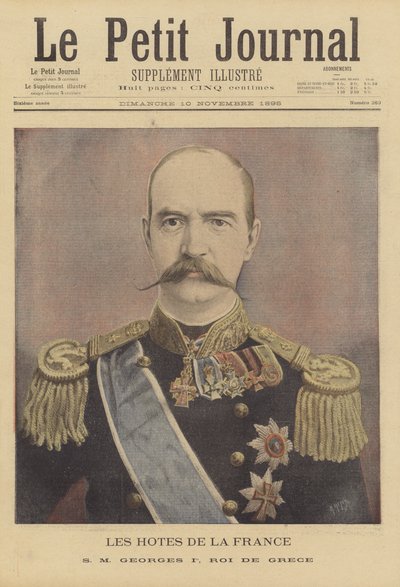 Koninklijke bezoekers aan Frankrijk: George I, Koning van Griekenland door after Henri Meyer