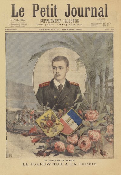 Koninklijke bezoekers aan Frankrijk: De Russische tsarevitsj in La Turbie door after Henri Meyer