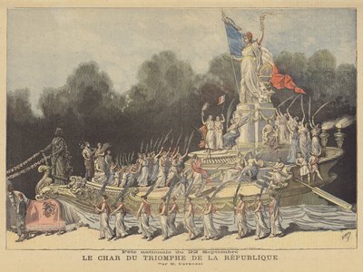 De triomf van de Republiek, praalwagen op het nationale feest ter herdenking van het eeuwfeest door after Henri Meyer
