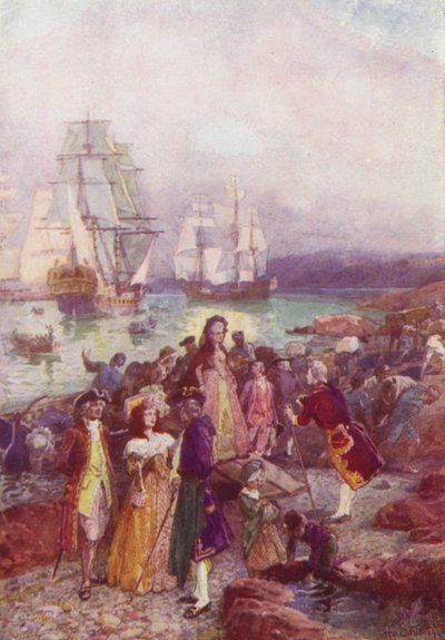 Landing van de Loyalisten, 1783 door after Henry Sandham