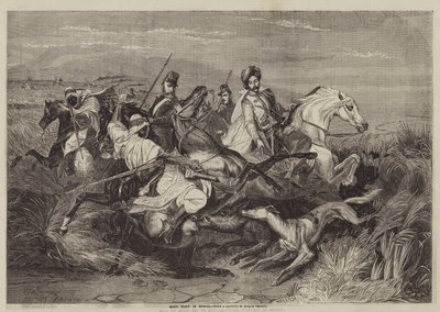Zwijnenjacht in Afrika door after Horace Vernet